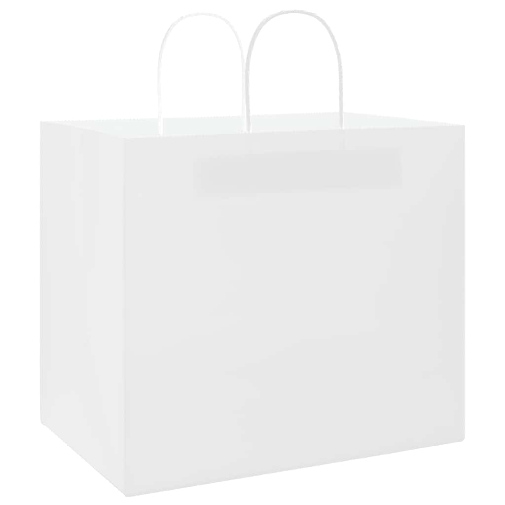 Sacchetti di Carta 250 pz con Manici Bianchi 32x22x28 cm