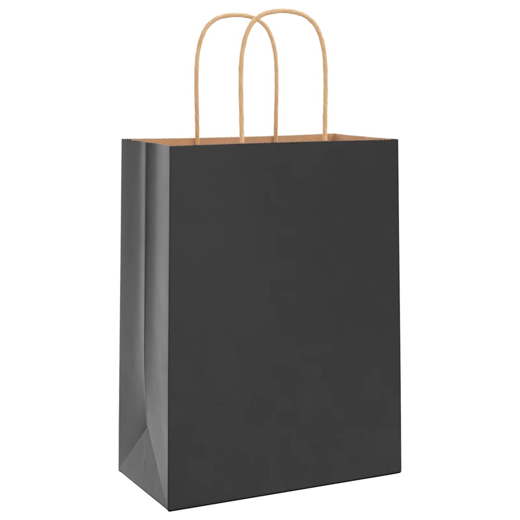 Sacchetti di Carta 50 pz con Manici Neri 21x11x28 cm