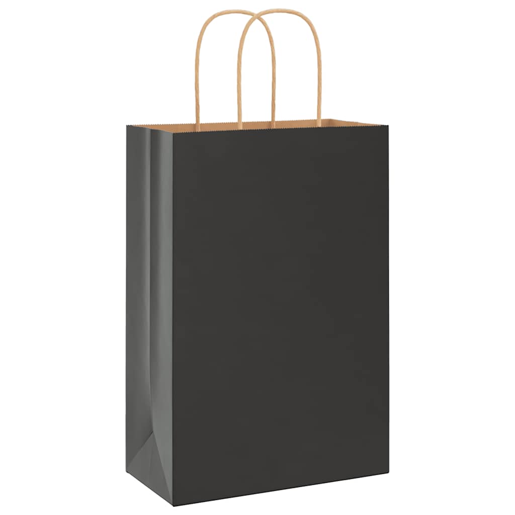 Sacchetti di Carta 50 pz con Manici Neri 21x11x31 cm