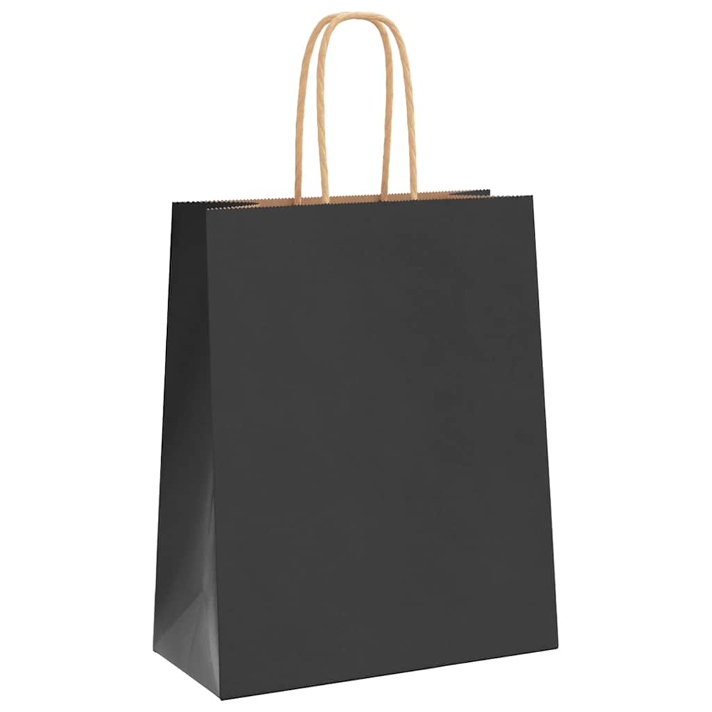 Sacchetti di Carta 250 pz con Manici Neri 18x8x22 cm