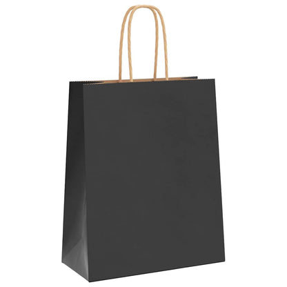 Sacchetti di Carta 250 pz con Manici Neri 18x8x22 cm