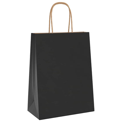 Sacchetti di Carta 250 pz con Manici Neri 21x11x28 cm