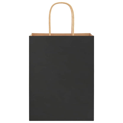Sacchetti di Carta 250 pz con Manici Neri 21x11x28 cm