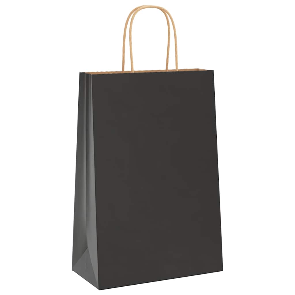 Sacchetti di Carta 250 pz con Manici Neri 21x11x31 cm