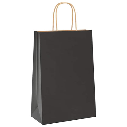 Sacchetti di Carta 250 pz con Manici Neri 21x11x31 cm