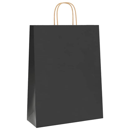 Sacchetti di Carta 250 pz con Manici Neri 32x12x42 cm