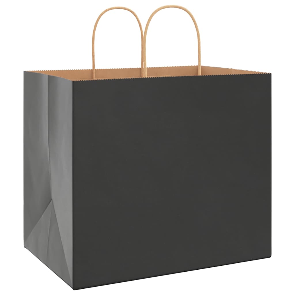Sacchetti di Carta 250 pz con Manici Neri 32x22x28 cm