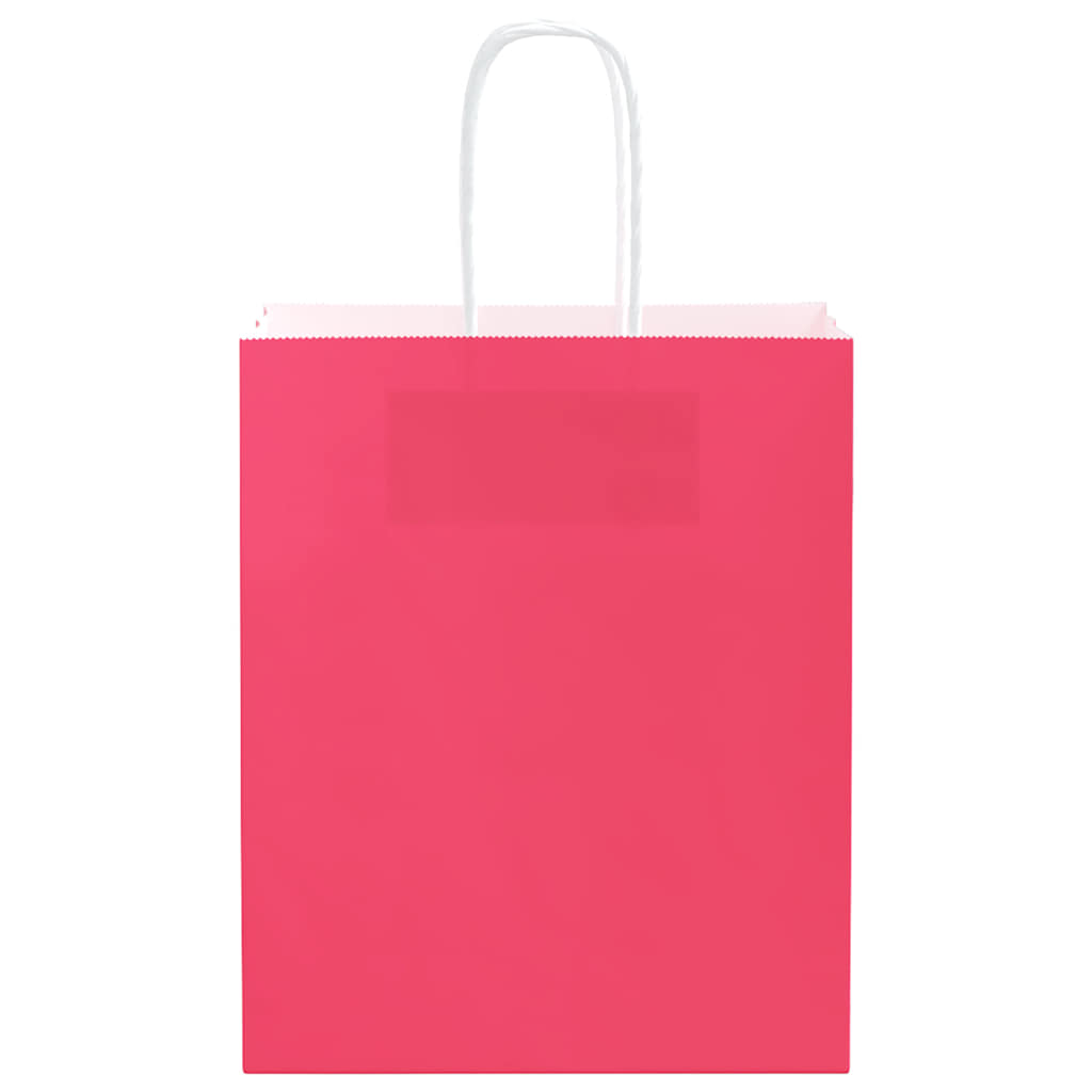 Sacchetti di Carta 50 pz con Manici Rosa 18x8x22 cm