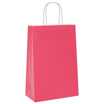 Sacchetti di Carta 50 pz con Manici Rosa 21x11x31 cm
