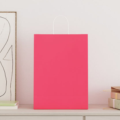 Sacchetti di Carta 50 pz con Manici Rosa 32x17x44 cm