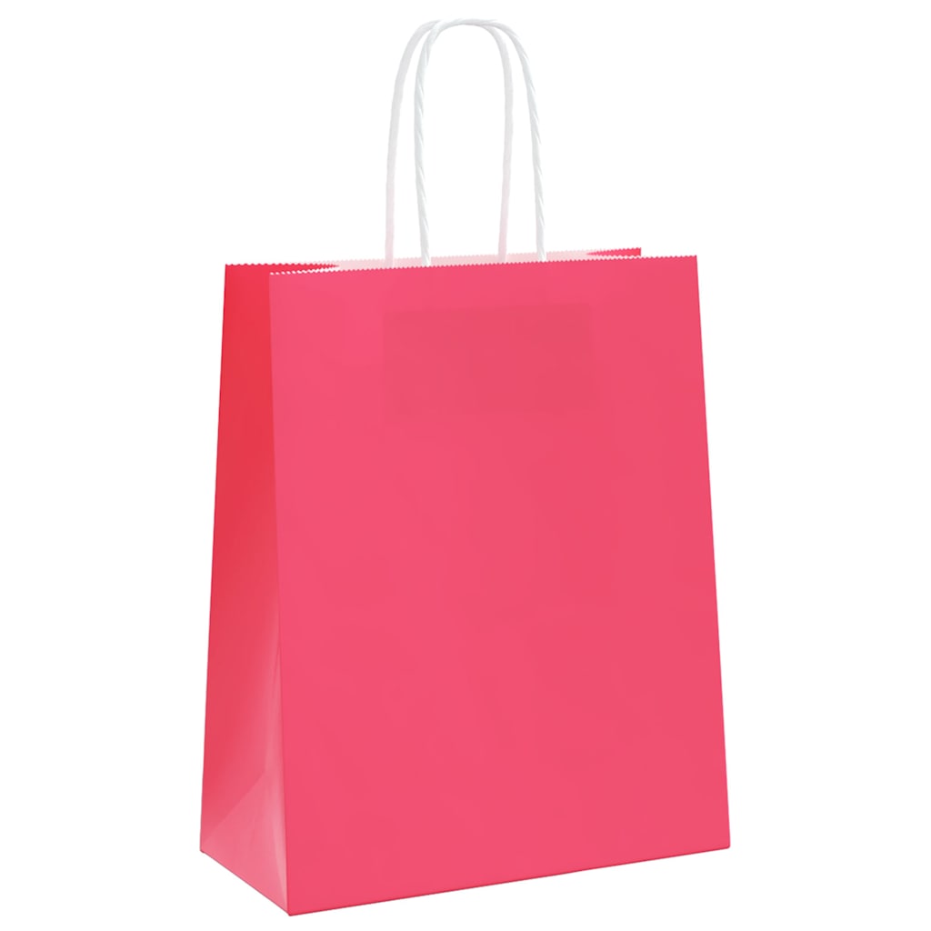 Sacchetti di Carta 250 pz con Manici Rosa 18x8x22 cm