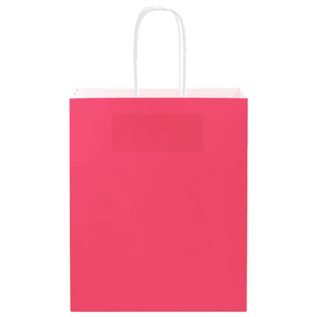 Sacchetti di Carta 250 pz con Manici Rosa 18x8x22 cm