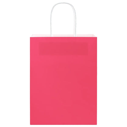 Sacchetti di Carta 250 pz con Manici Rosa 21x11x28 cm