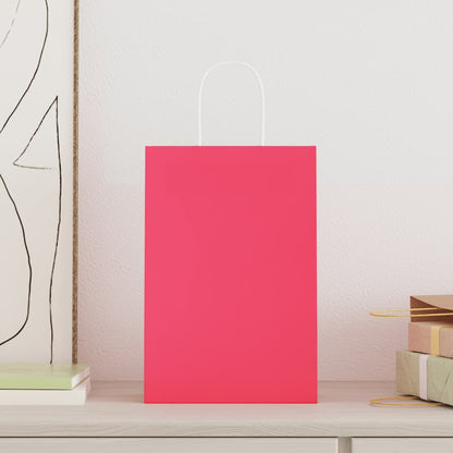 Sacchetti di Carta 250 pz con Manici Rosa 21x11x31 cm