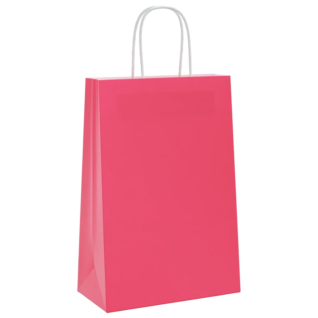 Sacchetti di Carta 250 pz con Manici Rosa 21x11x31 cm