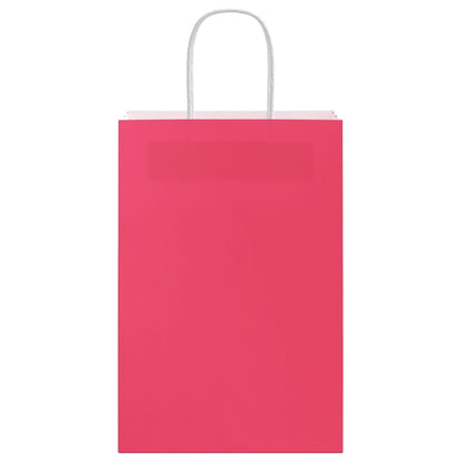 Sacchetti di Carta 250 pz con Manici Rosa 21x11x31 cm