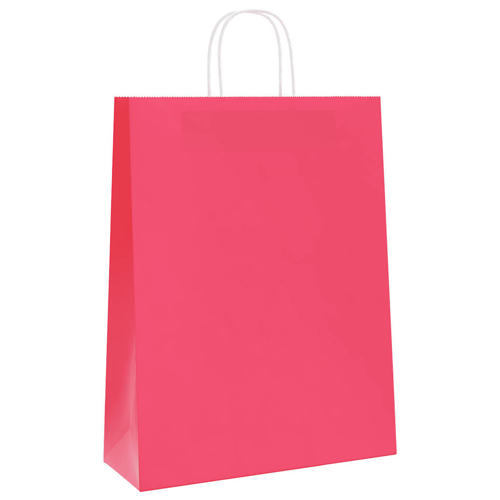 Sacchetti di Carta 250 pz con Manici Rosa 32x12x42 cm