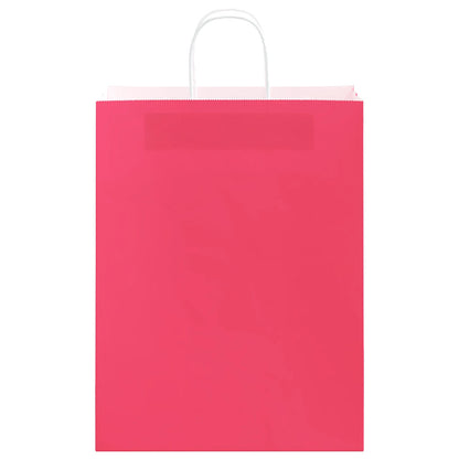 Sacchetti di Carta 250 pz con Manici Rosa 32x12x42 cm