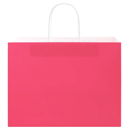 Sacchetti di Carta 250 pz con Manici Rosa 32x17x25 cm