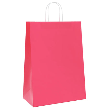 Sacchetti di Carta 250 pz con Manici Rosa 32x17x44 cm