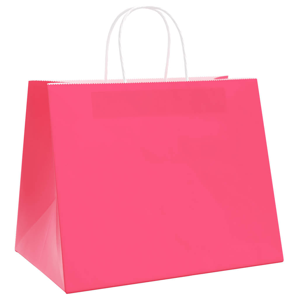 Sacchetti di Carta 250 pz con Manici Rosa 32x22x24 cm