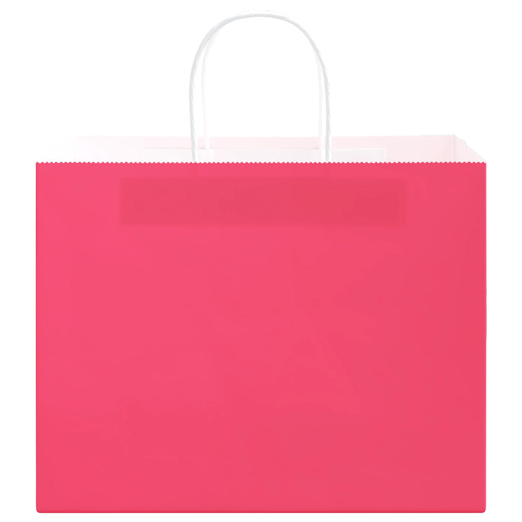 Sacchetti di Carta 250 pz con Manici Rosa 32x22x24 cm