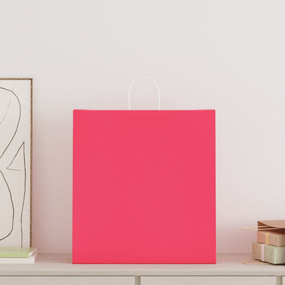 Sacchetti di Carta 250 pz con Manici Rosa 45x17x48 cm