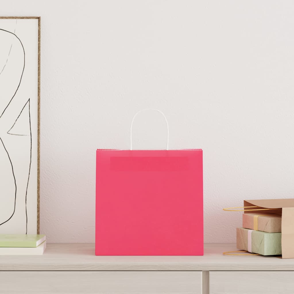 Sacchetti di Carta 250 pz con Manici Rosa 54x15x49 cm