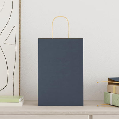 Sacchetti di Carta 50 pz con Manici Blu 21x11x31 cm