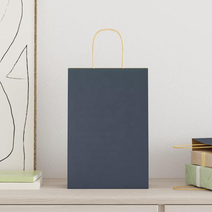 Sacchetti di Carta 250 pz con Manici Blu 21x11x31 cm