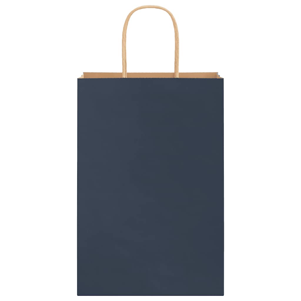 Sacchetti di Carta 250 pz con Manici Blu 21x11x31 cm