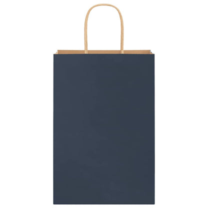 Sacchetti di Carta 250 pz con Manici Blu 21x11x31 cm