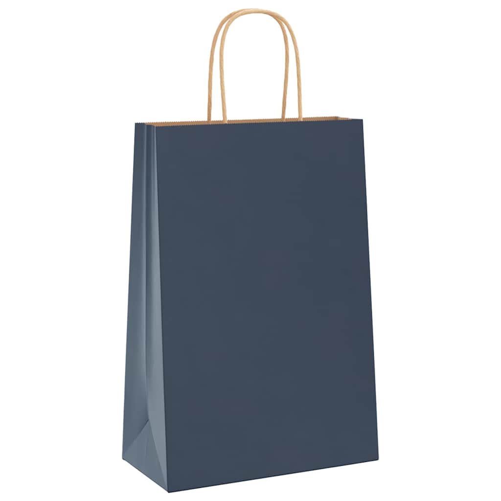 Sacchetti di Carta 250 pz con Manici Blu 21x11x31 cm