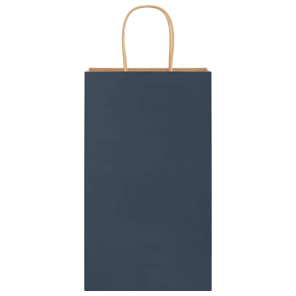 Sacchetti di Carta 250 pz con Manici Blu 21x11x36 cm