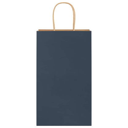 Sacchetti di Carta 250 pz con Manici Blu 21x11x36 cm