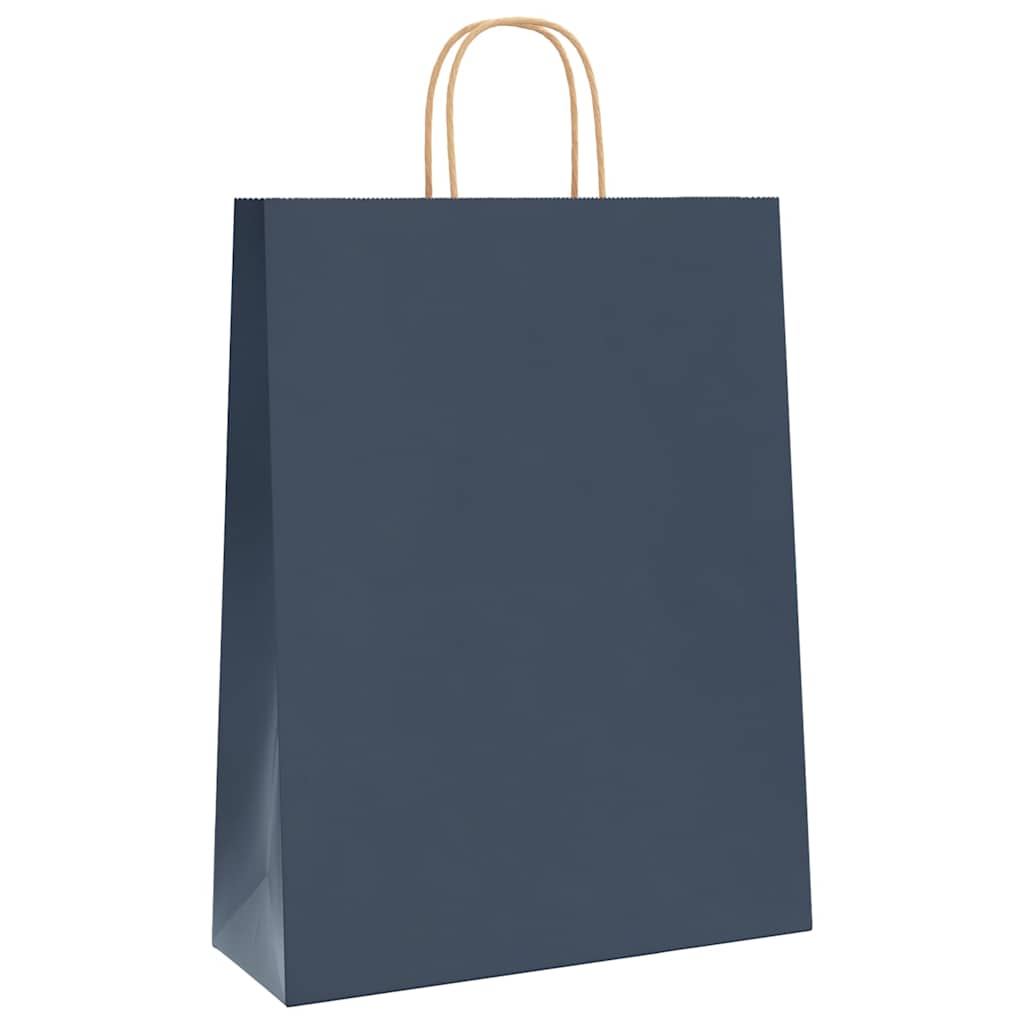 Sacchetti di Carta 250 pz con Manici Blu 32x12x42 cm