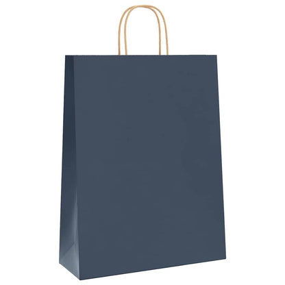 Sacchetti di Carta 250 pz con Manici Blu 32x12x42 cm