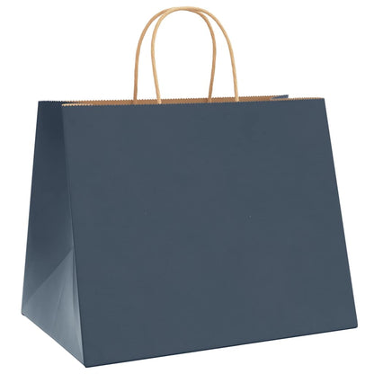 Sacchetti di Carta 250 pz con Manici Blu 32x22x24 cm