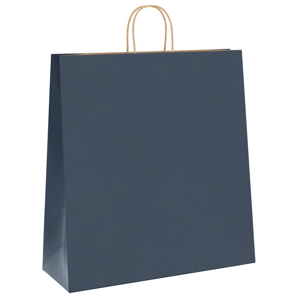 Sacchetti di Carta 250 pz con Manici Blu 45x17x48 cm