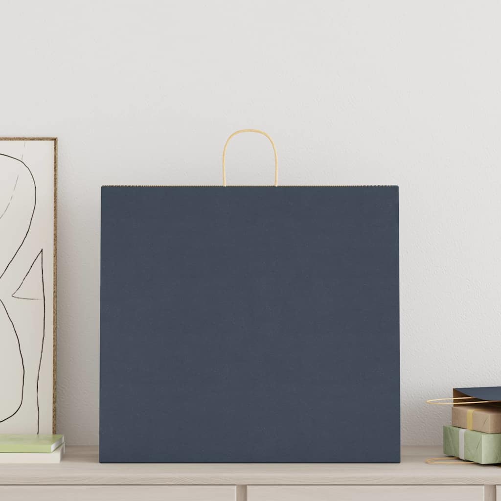 Sacchetti di Carta 250 pz con Manici Blu 54x15x49 cm