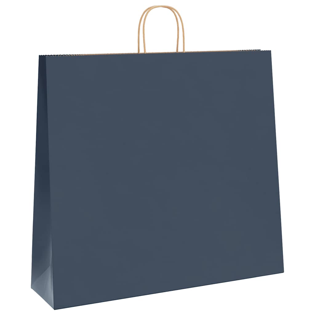 Sacchetti di Carta 250 pz con Manici Blu 54x15x49 cm