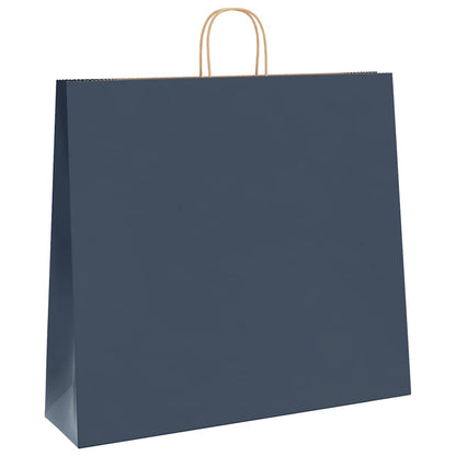 Sacchetti di Carta 250 pz con Manici Blu 54x15x49 cm