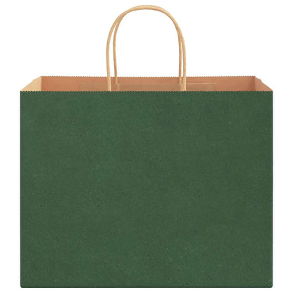 Sacchetti di Carta 250 pz con Manici Verdi 32x22x24 cm