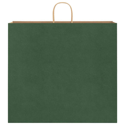 Sacchetti di Carta 250 pz con Manici Verdi 54x15x49 cm