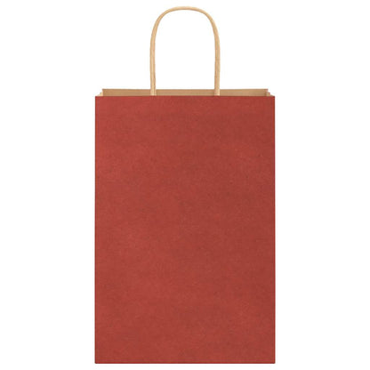 Sacchetti di Carta 250 pz con Manici Rossi 21x11x31 cm