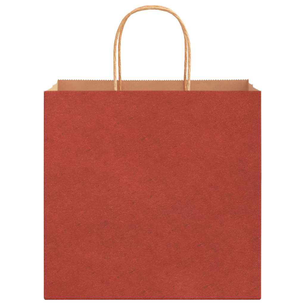 Sacchetti di Carta 250 pz con Manici Rossi 26x17x25 cm