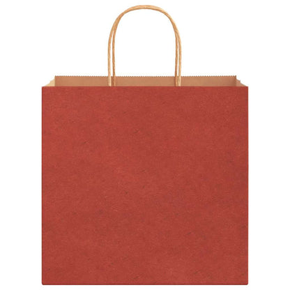Sacchetti di Carta 250 pz con Manici Rossi 26x17x25 cm