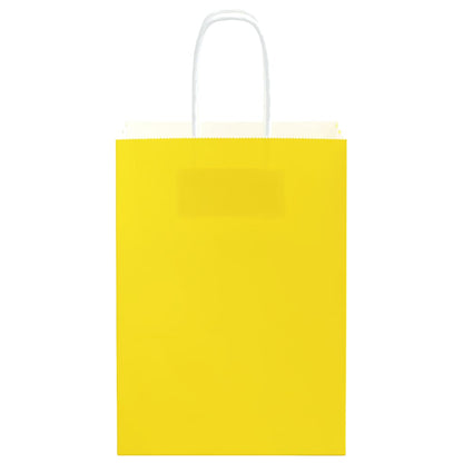 Sacchetti di Carta 50 pz con Manici Gialli 15x8x21 cm