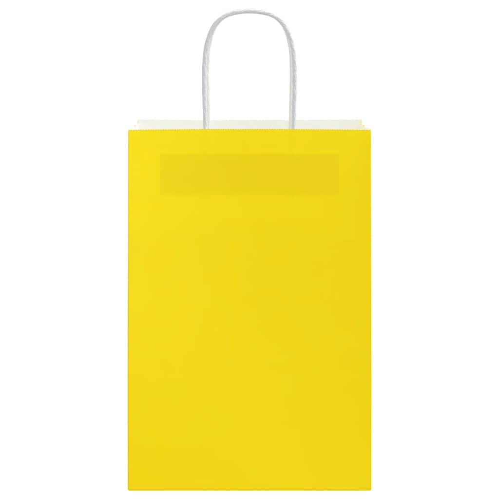 Sacchetti di Carta 50 pz con Manici Gialli 21x11x31 cm