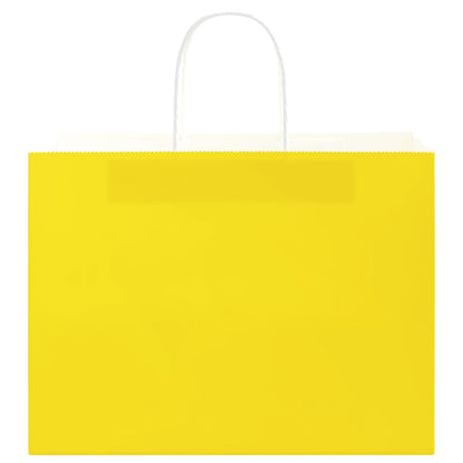 Sacchetti di Carta 50 pz con Manici Gialli 32x17x25 cm